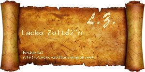 Lacko Zoltán névjegykártya